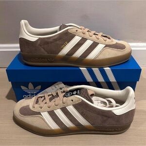 Adidas gazelle indoor earth strata Men's Beige taupe and White Sneakers 6M